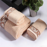 3-Pieces Silid Color Luxury Cotton Towel Set Face Towel Bath Towels For Adults High Absorbent toallas Toalha de banho