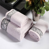 3-Pieces Silid Color Luxury Cotton Towel Set Face Towel Bath Towels For Adults High Absorbent toallas Toalha de banho