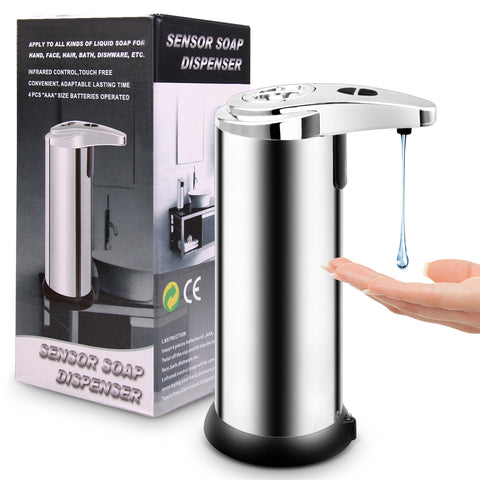 Soap Dispenser Infrared Motion Sensor Touchless Hands-Free Automatic Liquid Soap Washer Bottle for Bathroom Home Office School