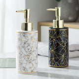 300ml Stylish Marble Ceramic Lotion Shampoo Liquid Soap Dispenser Pump Bottle Bathroom Set Home Decoration Bathroom Accessories