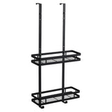 Matte Black Shelves Bathroom Accessories Towel Rack Wall Hanging 2 Layer Hanging Basket Bathtub Tray Multi-function Shower Shelf