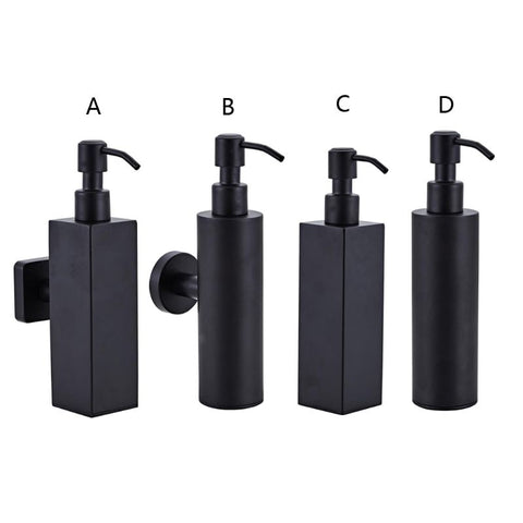 200ml Wall Mounted Shower Bottle Pump Stainless Steel Shampoo Dispenser Black