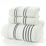 3-Piece Striped 100% Cotton Towel Set One Piece 70*140cm Bath Towel Two Pieces 34*74cm Face Towels Soft Towel Set Home Textile