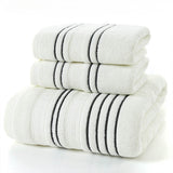 3-Piece Striped 100% Cotton Towel Set One Piece 70*140cm Bath Towel Two Pieces 34*74cm Face Towels Soft Towel Set Home Textile