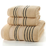 3-Piece Striped 100% Cotton Towel Set One Piece 70*140cm Bath Towel Two Pieces 34*74cm Face Towels Soft Towel Set Home Textile