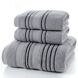 3-Piece Striped 100% Cotton Towel Set One Piece 70*140cm Bath Towel Two Pieces 34*74cm Face Towels Soft Towel Set Home Textile